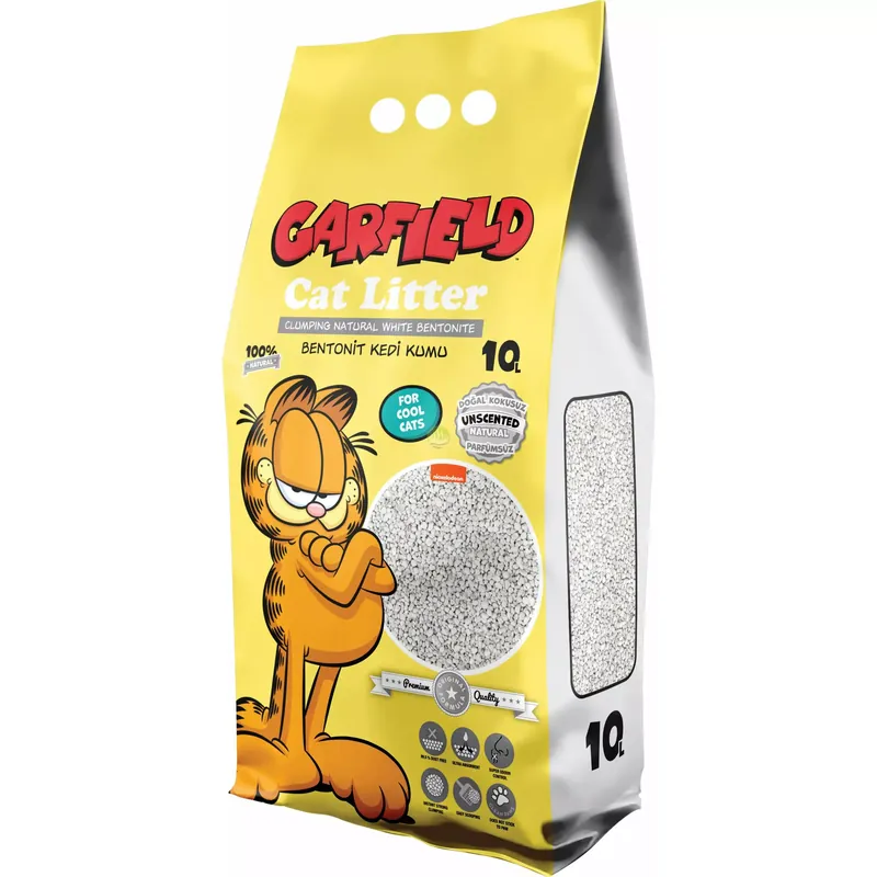 Niska cena Garfield, żwirek bentonit dla kota, naturalny 10l