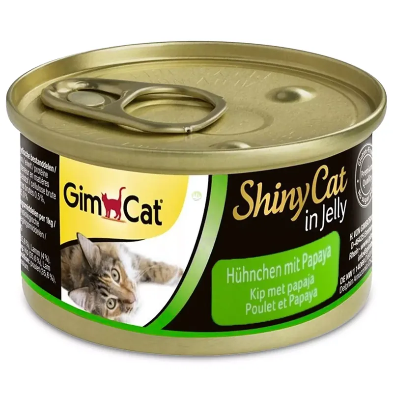 GimCat ShinyCat in Jellykarma mięsna kurczak i papaja 70g Nowy
