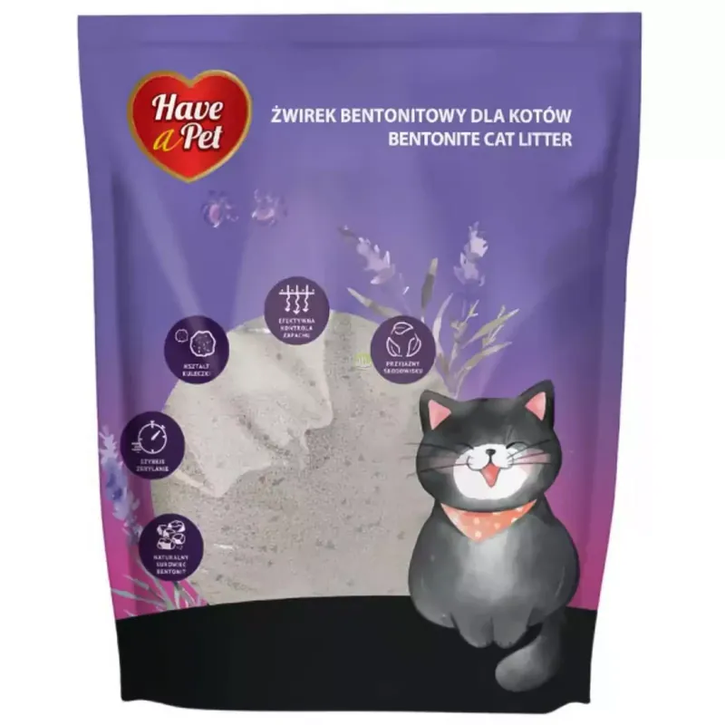 Ograniczona ilość Have a Pet Żwirek Bentonitowy dla kotów o zapachu Lawendy 5kg