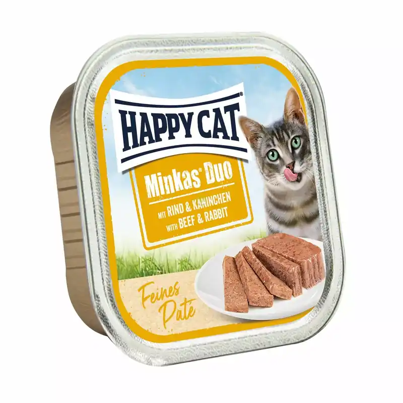Nowy Minkas duo, deserówka pasztet, dla kota, wołowina i królik, 100g