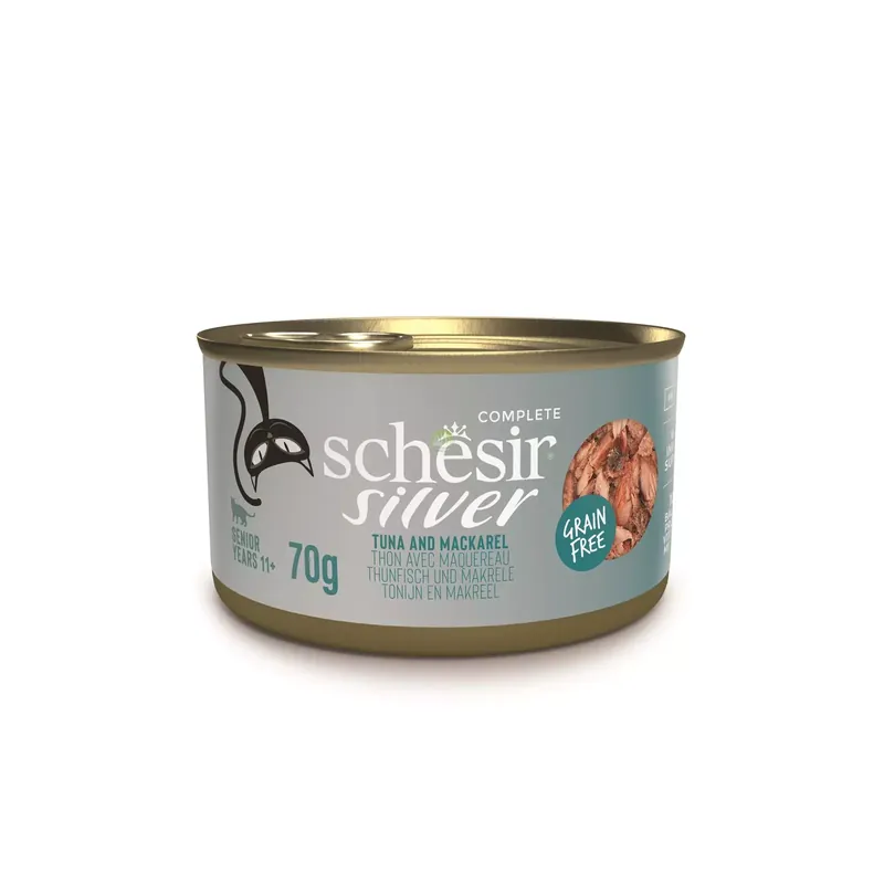 Tani Silver, karma mokra, dla kota, tuńczyk z makrelą, 70g puszka