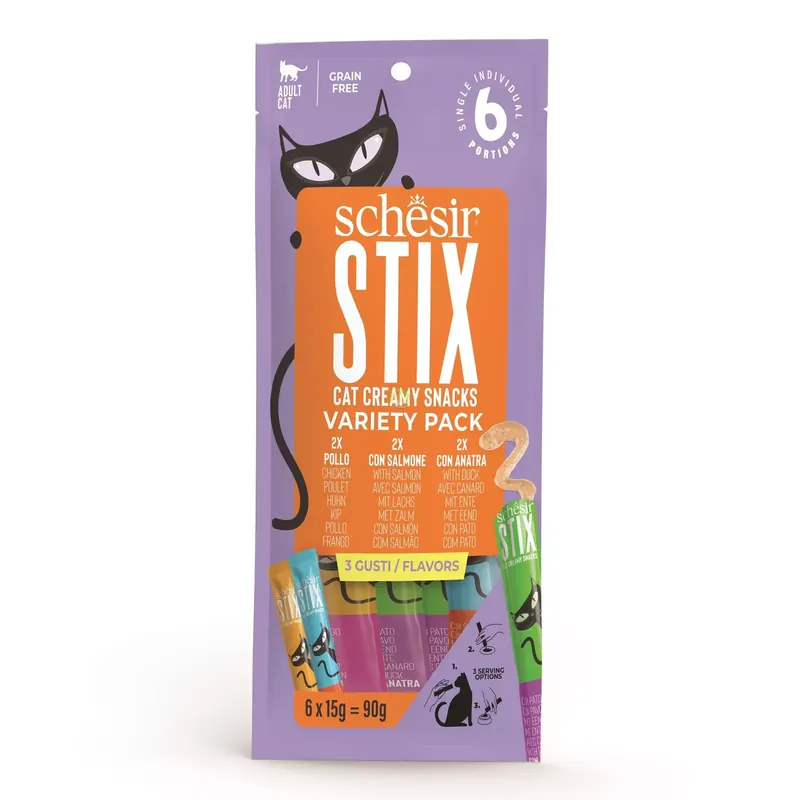 Stix multipack, przysmak, dla kota, kurczak/kaczka/łosoś, 6x15g, saszetka Hit cenowy