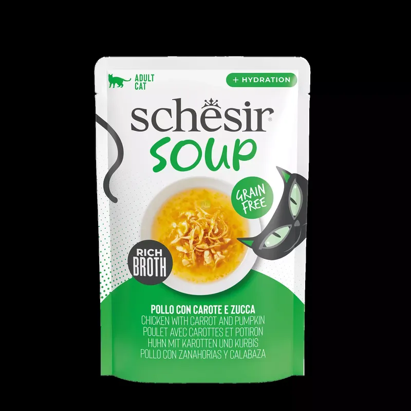 Dodaj do koszyka Soup, karma mokra, dla kotów, zupa kurczak z dynią, 40g, saszetka