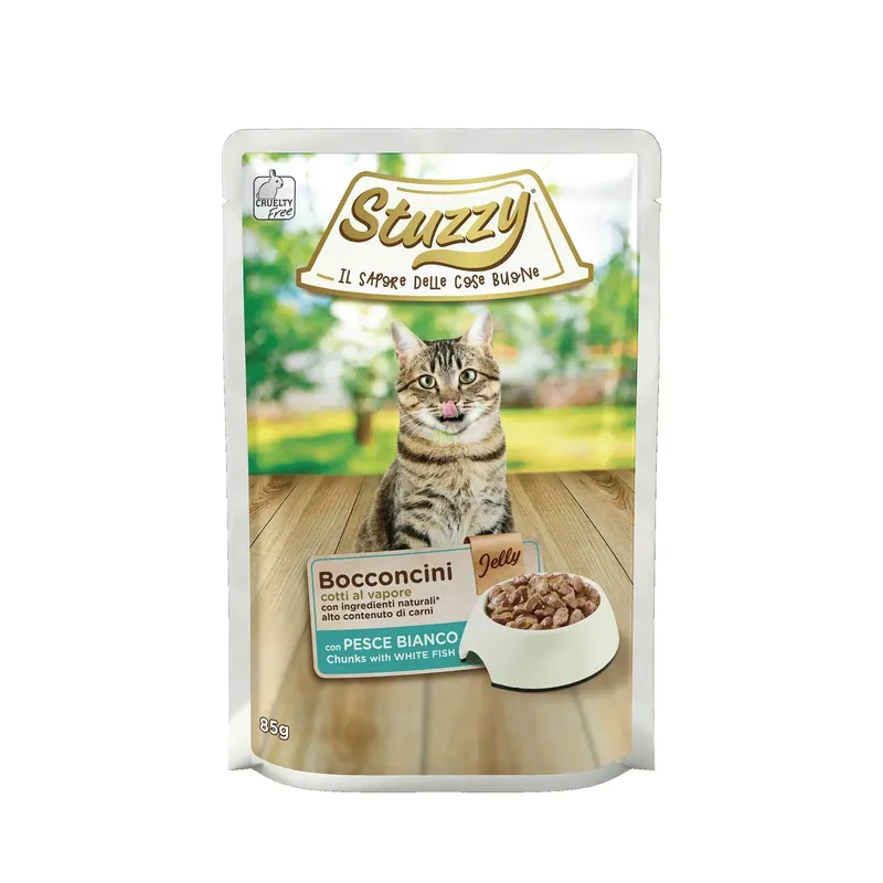 Bocconcini, karma mokra, dla kota, białe ryby w galarecie, 85g, saszetka Rabat
