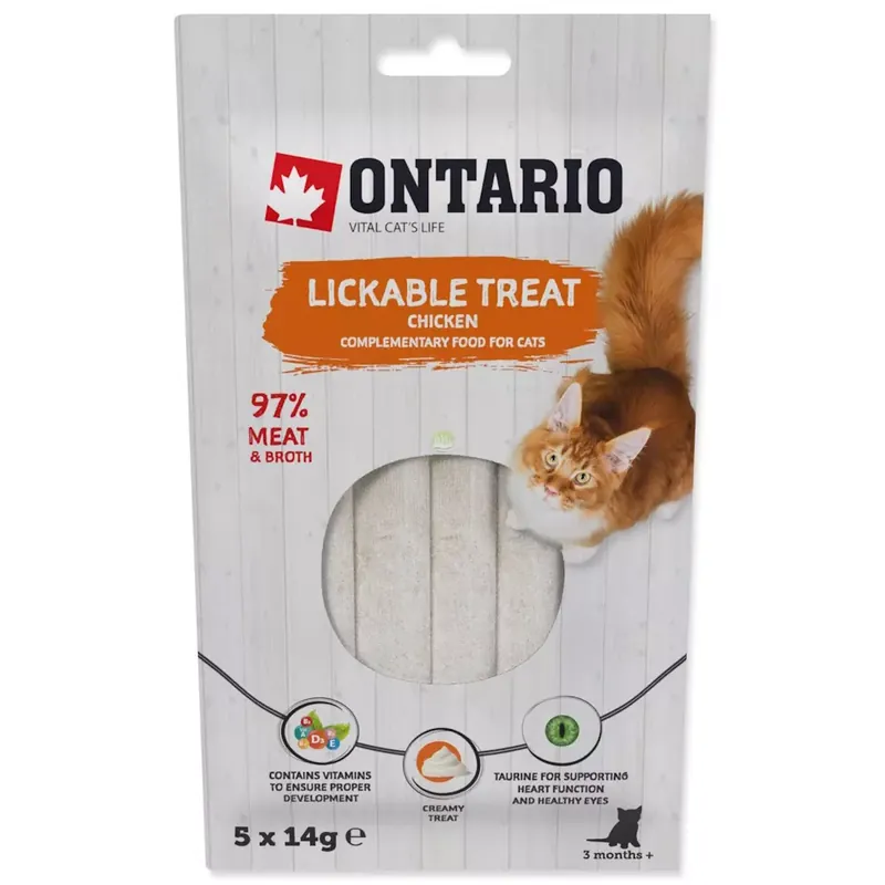 Ontario Przysmak do lizania dla kotów o smaku kurczaka 5x14g (213-53313) Zniżka