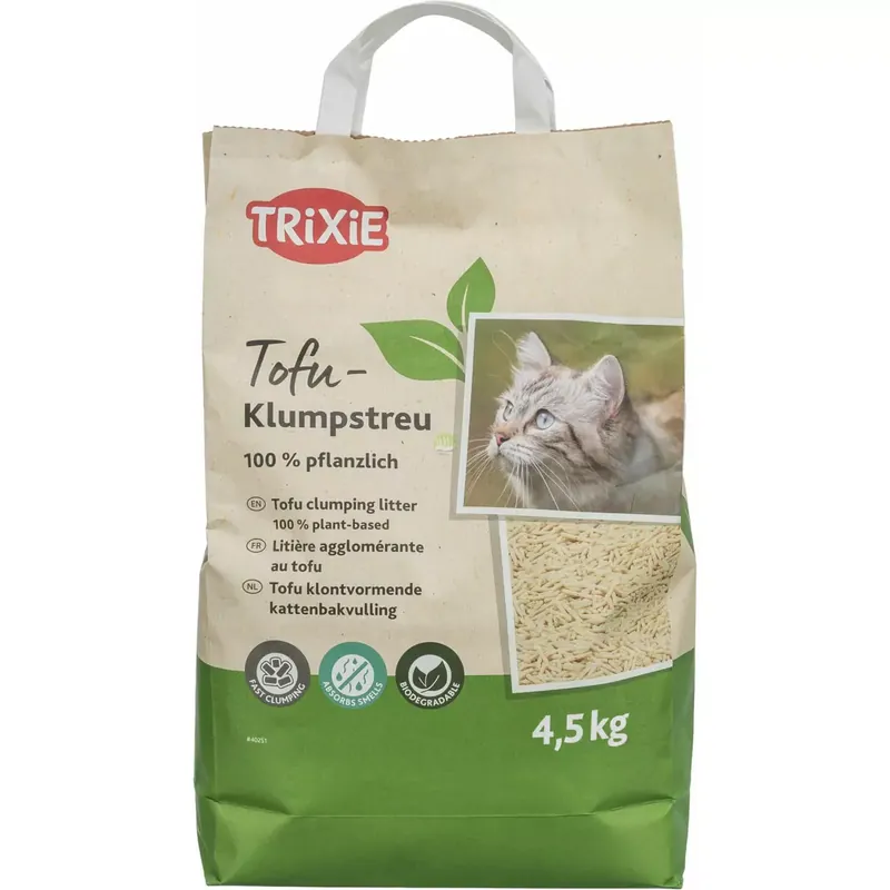 Żwirek dla kota, tofu, zbrylający, 4,5kg Cena promocyjna