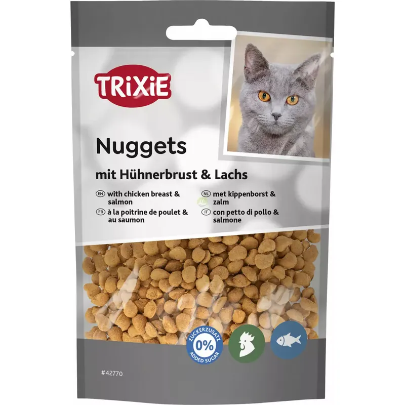Nuggets, przysmak, dla kota, pierś z kurczaka i łosoś, 50g Okazja