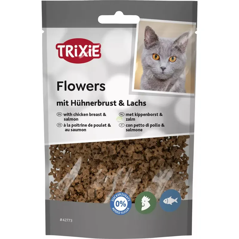 Flowers, przysmak, dla kota, pierś z kurczaka i łosoś, 50g Ostatnie sztuki
