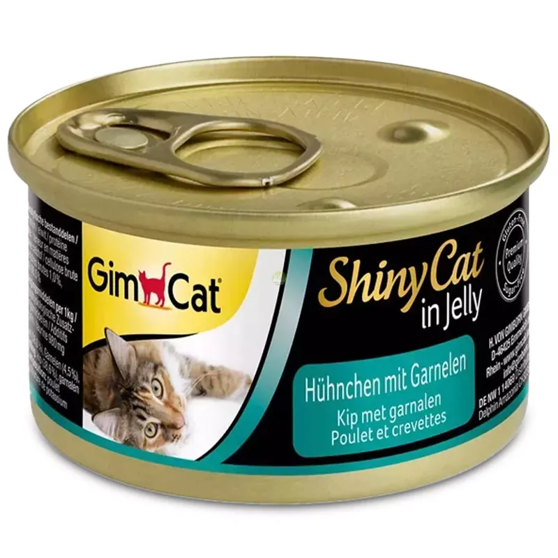 GimCat ShinyCat in Jellykarma mięsna kurczak i krewetki 70g Bezpieczna płatność