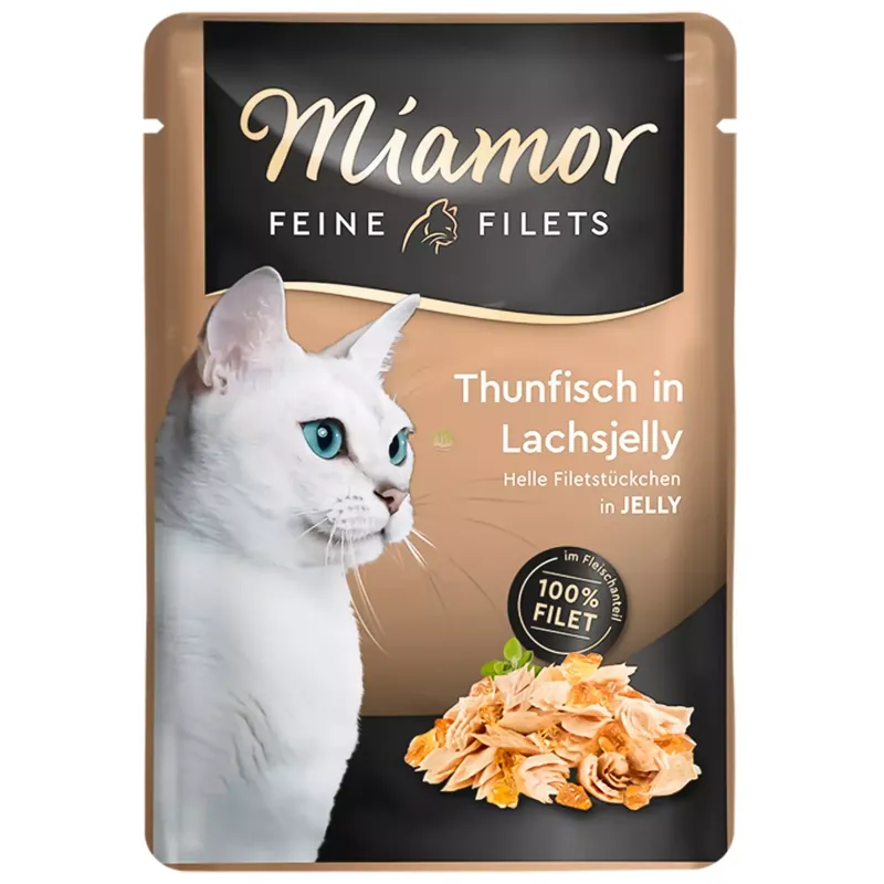 Miamor Filets Thunfisch in Krebsjellytuńczyk w galarecie łososiowej 100g Wysoka jakość