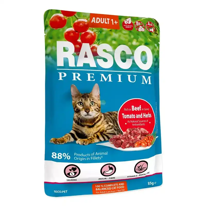 Rasco Premium wolowina z ziolami fileciki w sosie 85g saszetka dla kota (1703-13102) Do wyczerpania zapasów