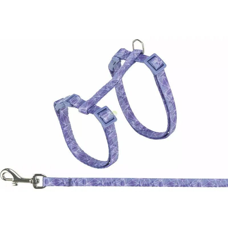 Bezpieczne zakupy Szelki dla kota ze smyczą, geometria, 27-45cm/10mm, 1,20m
