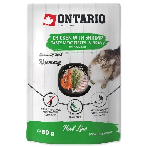 Super okazja Ontario Herb kitten kurczak z krewetka, ryz, rozmaryn w sosie 80g