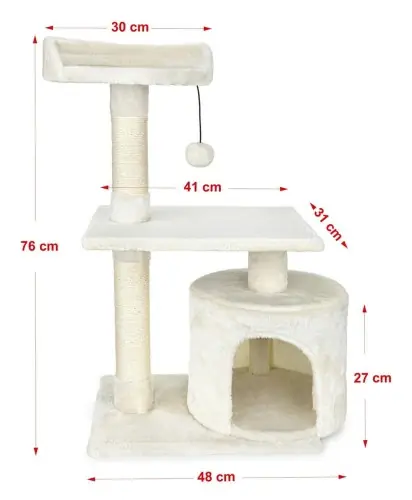 Happet DRAPAK DLA KOTA BUDKA PLATFORMA S艁UPEK PI艁KA CT08 48x31x76cm Tylko do końca tygodnia