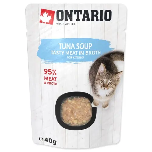 Ekspresowa dostawa ONTARIO Tuna soup Zupa dla koci膮t Tu艅czyk warzywa ry偶 w rosole 40g