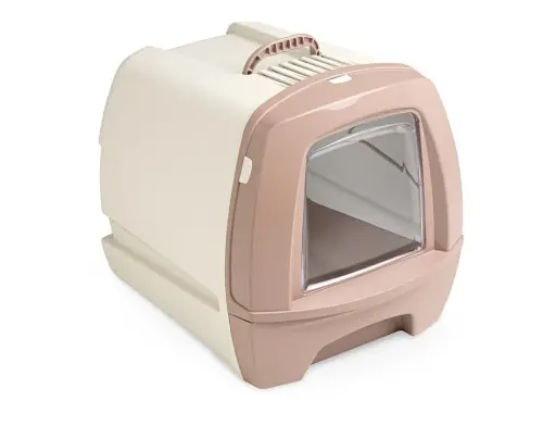 Bestseller MPS Kuweta Toaleta dla Kota z szuflad膮, filtrem i 艂opatk膮 r贸偶owa 50x40x42h