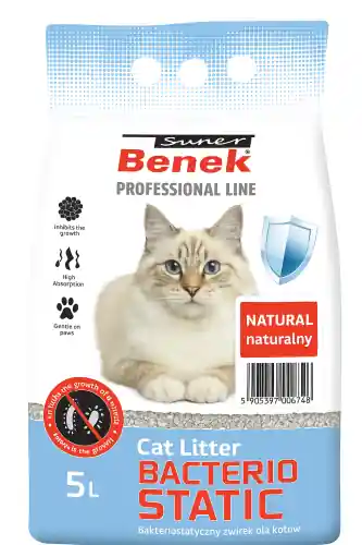 Super Benek Bakteriostatyczny 5L 呕wirek bentonitowy naturalny dla kota Bestseller