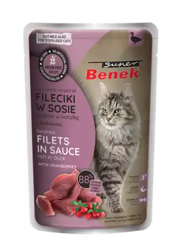 Hit cenowy Super Benek bezzbo偶owe fileciki z kaczk膮 i 偶urawin膮 w sosie 85g