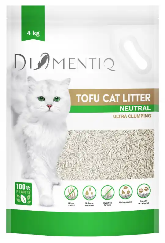 DIAMENTIQ Tofu Neutral Ultra clumping - żwirek roślinny - 4kg Oferta