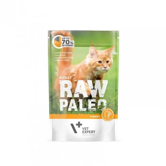 Hit sprzedaży VETEXPERT Raw Paleo Adult Cat Indyk Mono - mokra karma dla kota - 100g