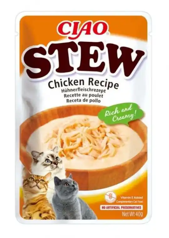 INABA Ciao Stew Chicken Kurczak potrawka w sosie - przysmak dla kota - 40g Nowość
