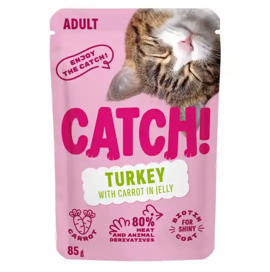 Wyjątkowa oferta CATCH Indyk z marchewką w galaretce - mokra karma dla kota - 85g