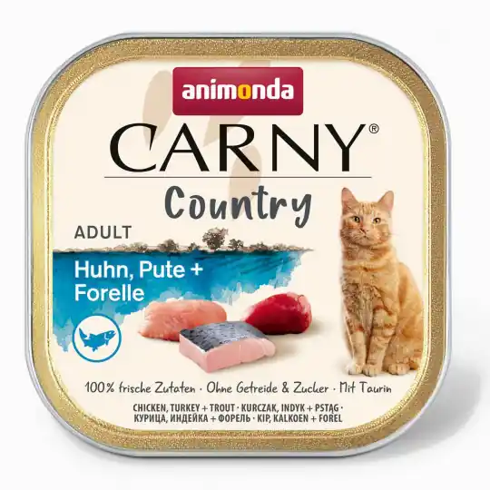 Oferta limitowana ANIMONDA Carny Country Kurczak, Indyk + Pstrąg - mokra karma dla kota - 100 g