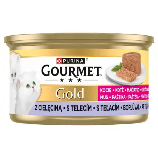 Tani PURINA Gourmet Gold Kitten Mus z cielęciną - mokra karma dla kota - 85g