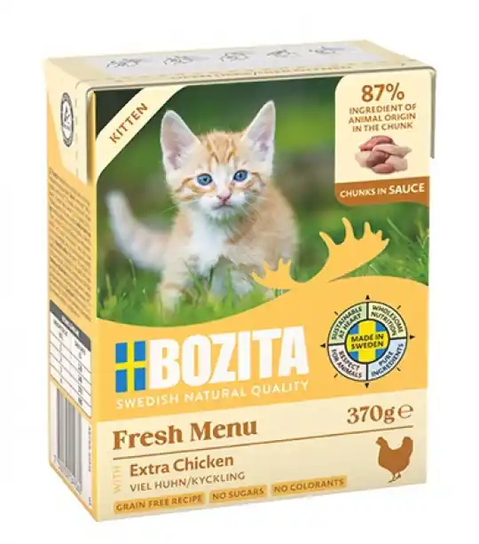 BOZITA Fresh Menu Kitten Chunks in sauce - mokra karma dla kota - 370g Oferta limitowana