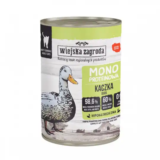 WIEJSKA ZAGRODA Mono Kaczka - mokra karma dla kota - 400g Kup online