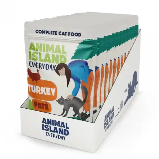 Hit cenowy ANIMAL ISLAND Pasztet Indyk Box - mokra karma dla kota - 12x100g
