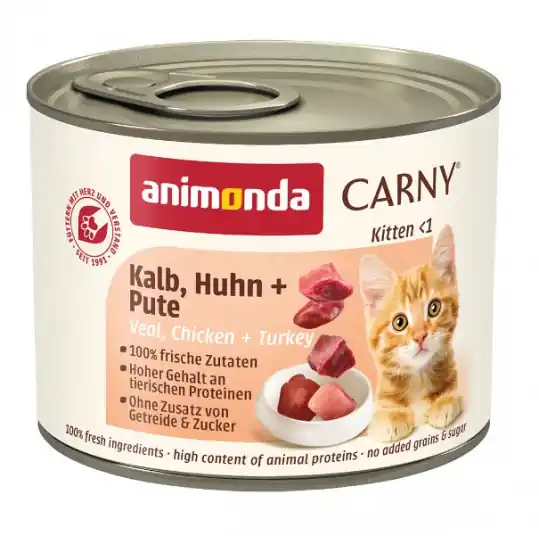 ANIMONDA Carny Kitten Cielęcina, kurczak, indyk - mokra karma dla kota - 200g Bezpieczna płatność