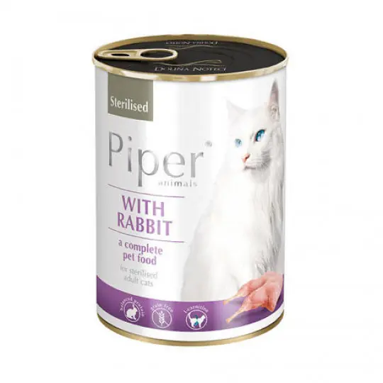 DOLINA NOTECI Piper Sterilised Rabbit - mokra karma dla kota - 400g Super okazja
