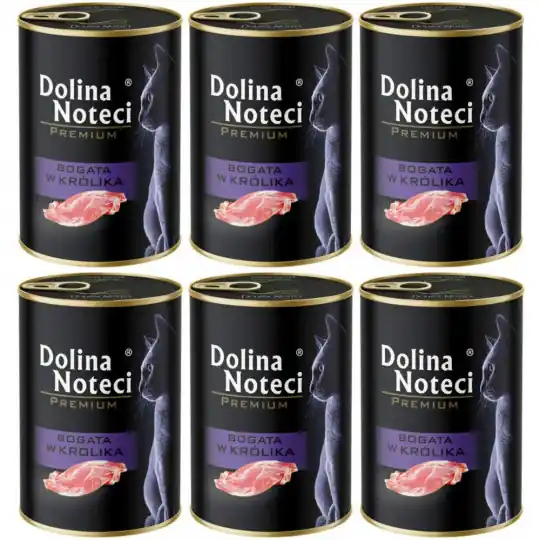 DOLINA NOTECI Premium Bogata w królika - mokra karma dla kota - 6x400g Hit cenowy