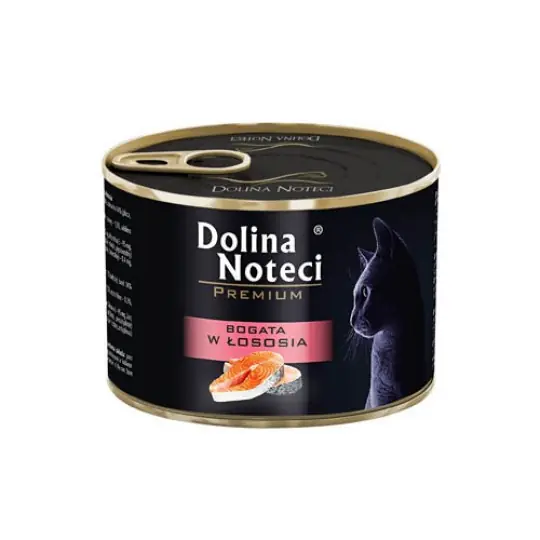 DOLINA NOTECI Premium bogata w łososia - mokra karma dla kota - 185 g Wysoka jakość
