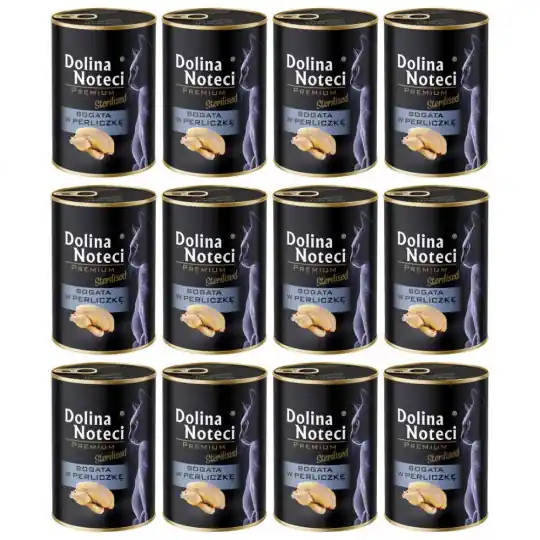 Zniżka DOLINA NOTECI Premium Sterilised Bogata w perliczkę - mokra karma dla kota - 12x400g