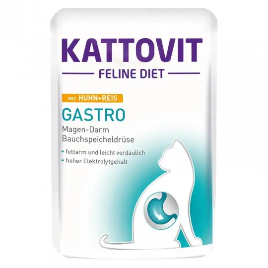 KATTOVIT Feline Diet Gastro Kurczak z ryżem - mokra karma dla kota - 85 g Niska cena