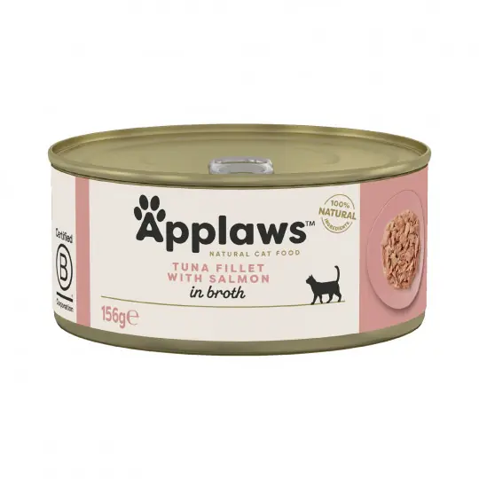 Bezpieczne zakupy APPLAWS Tuna fillet with salmon in broth - mokra karma dla kota - 156g
