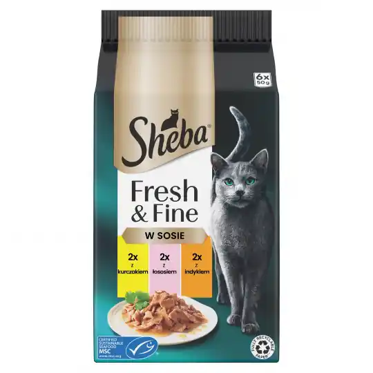 Promocja SHEBA Fresh & Fine Mięsne dania w sosie Box - mokra karma dla kota - 6x50g