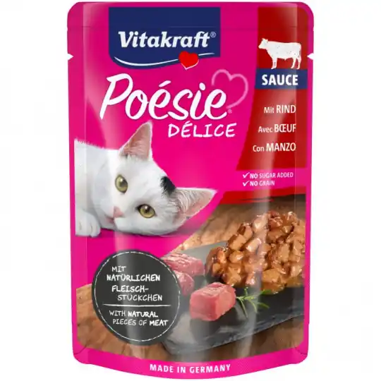 Ostatnie sztuki VITAKRAFT POESIE DELICE wołowina - mokra karma dla kota - 85 g