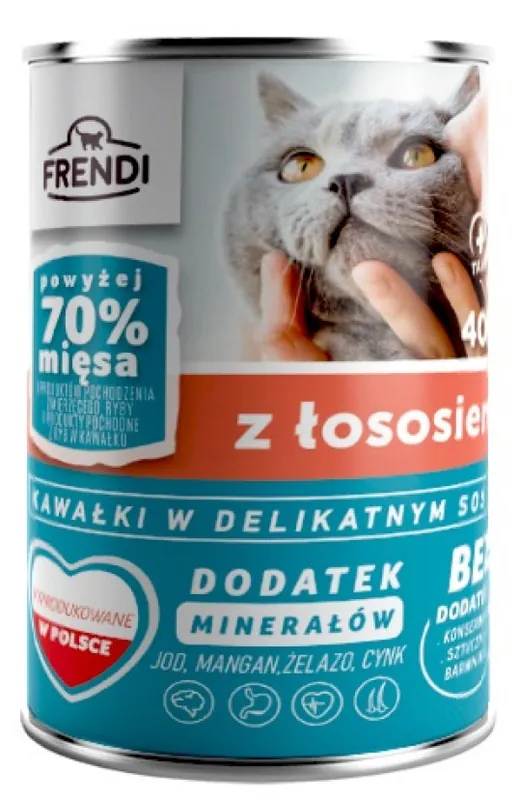 FRENDI z Łososiem kawałki w delikatnym sosie - mokra karma dla kota - 400 g Tylko do końca tygodnia