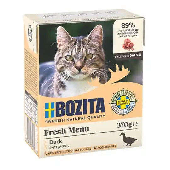 Wyprzedaż BOZITA Fresh Menu Kaczka w sosie - mokra karma dla kota - 370g
