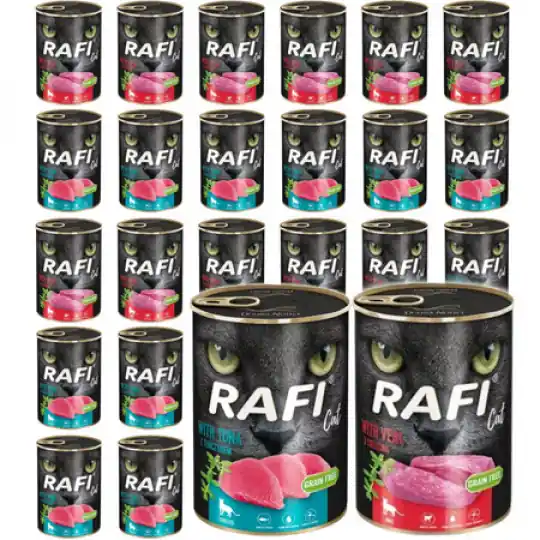 DOLINA NOTECI Rafi Cat Adult Mix 2 Smaków - mokra karma dla kota - 24x400g Dodaj do koszyka