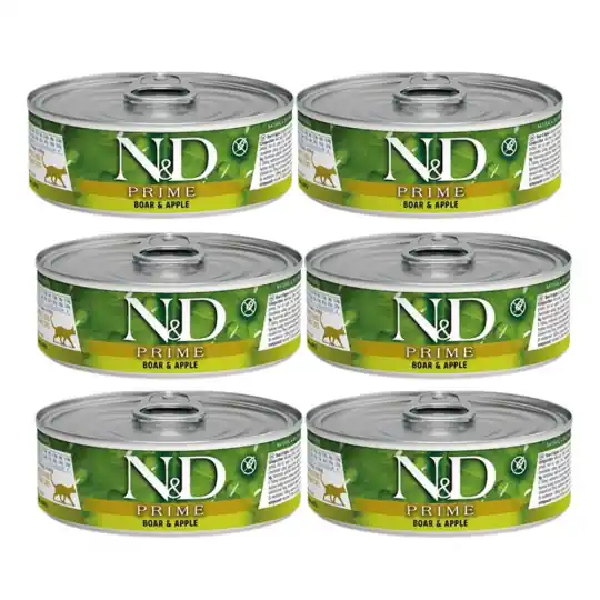 Tylko do końca tygodnia FARMINA N&D Prime Boar & Apple - mokra karma dla kota - 6x70 g