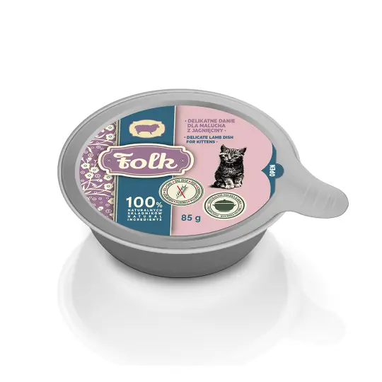 FOLK Kitten Delikatne danie dla malucha z jagnięciny Mono - mokra karma dla kota - 85g Ostatnie sztuki