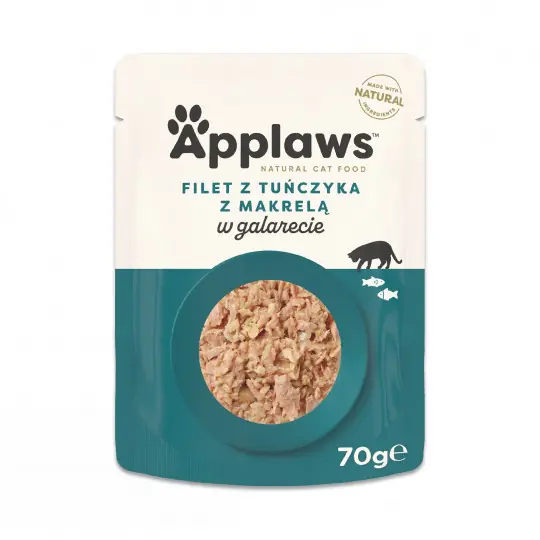 Zamów dziś APPLAWS Tuna fillet with mackerel in jelly - mokra karma dla kota - 70g