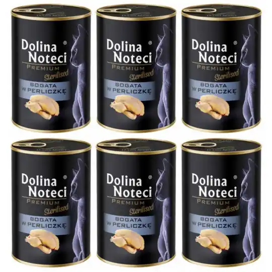Oferta czasowa DOLINA NOTECI Premium Sterilised Bogata w perliczkę - mokra karma dla kota - 6x400g