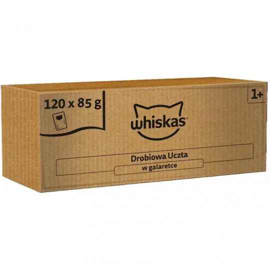 WHISKAS Drobiowa uczta w galaretce Box - mokra karma dla kota - 120x85g Rabat