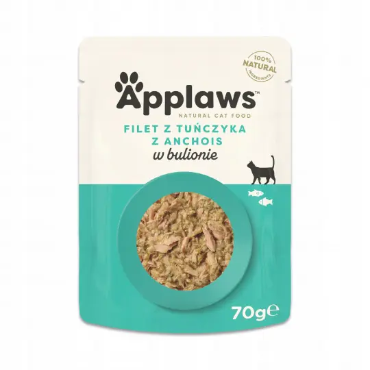 APPLAWS Filet z tuńczyka z anchois w bulionie - mokra karma dla kota - 70g Hit sprzedaży