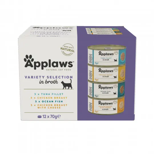 Bezpieczne zakupy APPLAWS Mix smaków w rosole Box - mokra karma dla kota - 12x70g